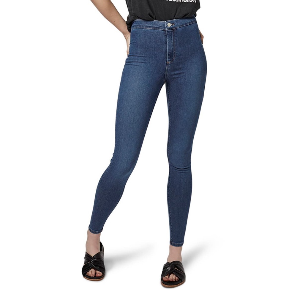 TOP SHOP Joni high waisted Moto skinny jeans 25